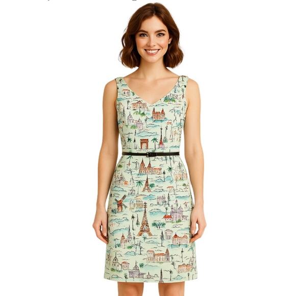 David Meister 'Tres Jolie' Parisian Print
Sheath Dress Vacation Party Size 8 | M - Picture 1 of 11
